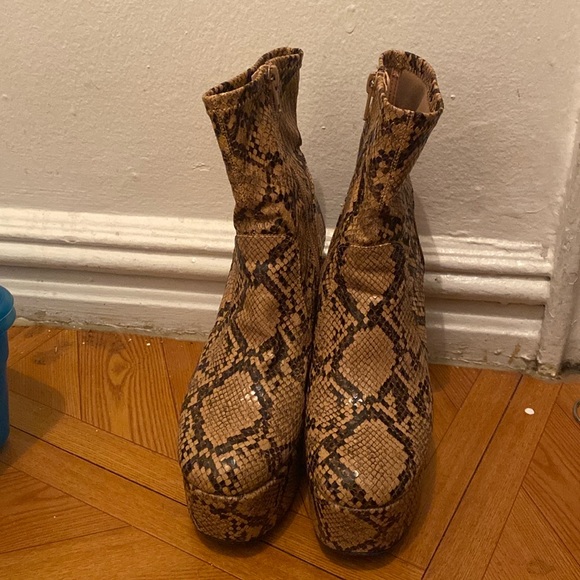 Madden Girl Snakeskin Booties - Picture 1 of 7